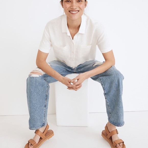 Madewell Breezewoven Beachside Shirttail Top Size S in Ivory - Picture 2 of 12